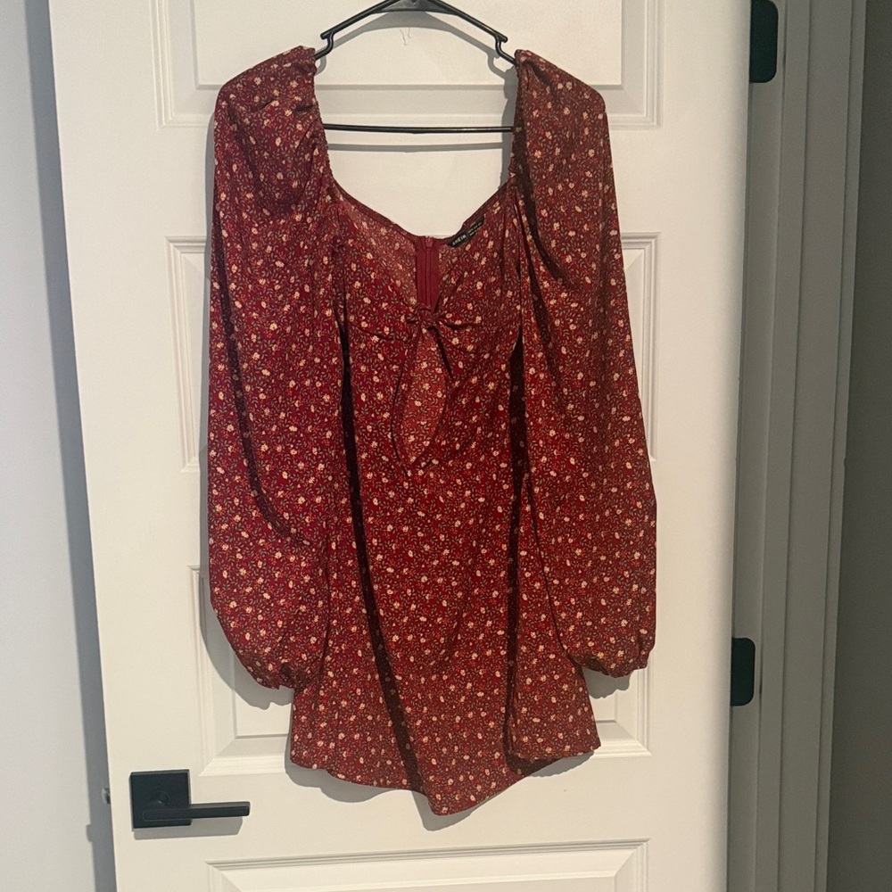 SHEIN Red Floral Blouse